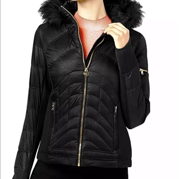 Michael Kors Jackets & Coats Michael Kors Mixed Media Hoodie Puffer Coat Poshmark